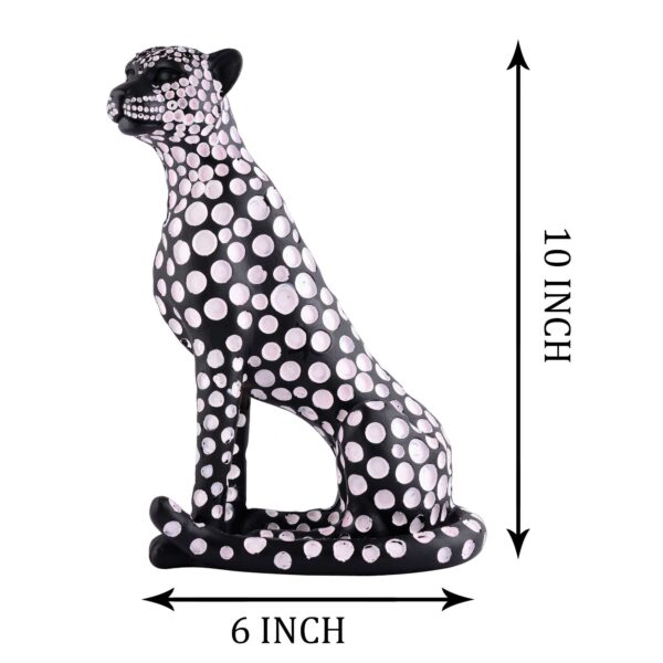 Black Panther Sitting Position Animal Showpiece Antique Sculpture for Home Decor Showpiece Figurine