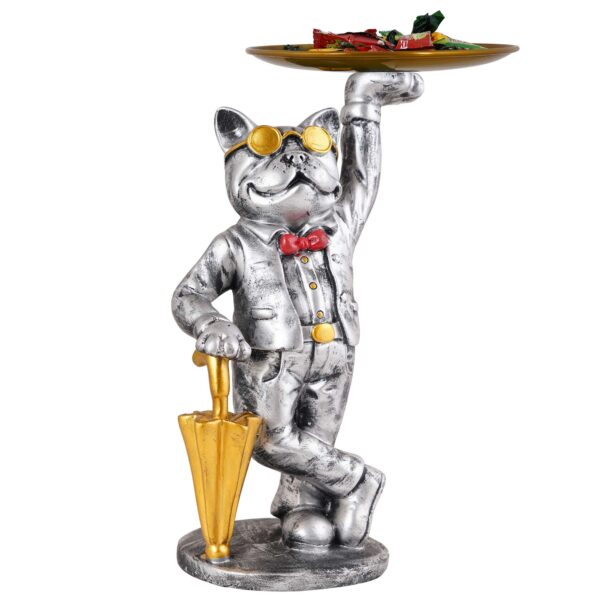 Cool Dog Showpiece with Plate for Home Dcor Item | Kitchen,Bedroom,Office,Dinning Table Decorative Item - Image 2