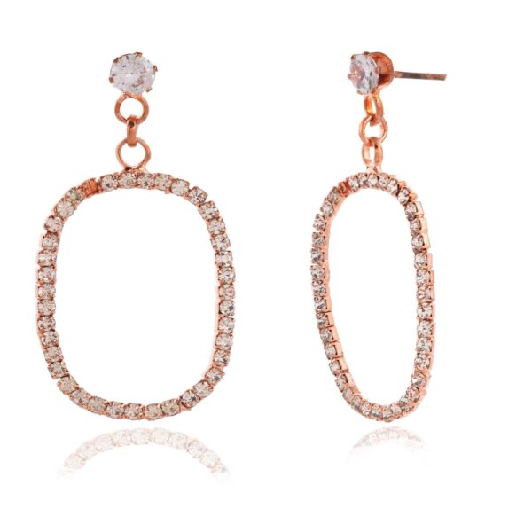 Women's Rose Gold Color Danglers Earrings for Women Party Wear - Image 4